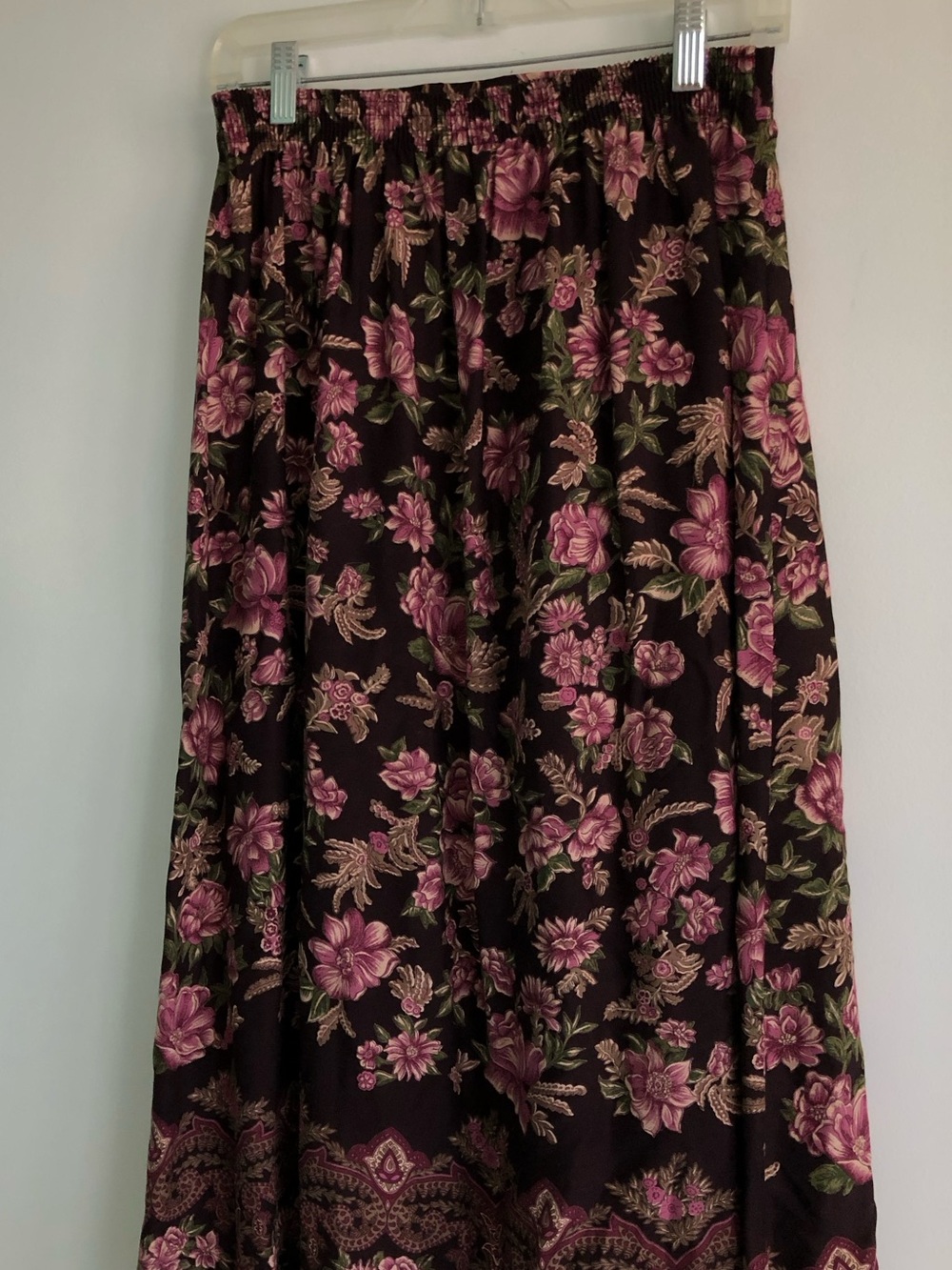 80s Cottagecore Vintage Eaton Petites Floral Flowy Maxi Wrap Skirt Prairie - Picture 7 of 15